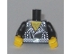 Part No: 973pb1769c01  Name: Torso Leather Jacket with Silver Studs and Buckle, Hairy Chest Pattern / Black Arms with Silver Studs Pattern / Yellow Hands