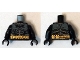 Part No: 973pb1883c01  Name: Torso Batman Logo with Body Armor Gray and Gold Belt Pattern (Comic Con) / Black Arms / Black Hands