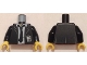 Part No: 973pb2012c01  Name: Torso Suit Jacket with White Shirt and Tie Rumpled, Ultra Agents ID Badge Pattern / Black Arms / Yellow Hands