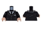 Part No: 973pb2251c01  Name: Torso Suit with 2 Buttons, Pockets, White Shirt and Black Tie Pattern / Black Arms / Light Nougat Hands