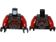 Part No: 973pb2257c01  Name: Torso Nexo Knights Armor with Silver and Dark Red Plates, Rivets and Chain Pattern / Red Arms / Black Hands