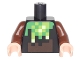 Part No: 973pb2462c01  Name: Torso Pixelated Bright Green, Lime, and Yellowish Green Slime, Dark Brown Stomach Pattern / Reddish Brown Arms / Light Nougat Hands