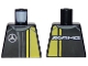 Part No: 973pb2632 Name: Torso Racing Suit with Yellow Panel, Dark Bluish Gray Collar, Silver Mercedes-Benz Logo, and White AMG Logo on Back Pattern Part No: 973pb2632 Name: Torso Racing Suit with Yellow Panel, Dark Bluish Gray Collar, Silver Mercedes-Benz Logo, and White AMG Logo on Back Pattern