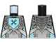 Part No: 973pb2676 Name: Torso Nexo Knights Armor with Pearl Dark Gray and Silver Panels and Black Crossed Wrenches on Medium Azure Pentagonal Shield Pattern Part No: 973pb2676 Name: Torso Nexo Knights Armor with Pearl Dark Gray and Silver Panels and Black Crossed Wrenches on Medium Azure Pentagonal Shield Pattern