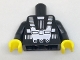 Part No: 973pb2677c01  Name: Torso Space White Harness and Chest Panel with Rivets Pattern (Blacktron I), Inside with Ribs (reissue) / Black Arms / Yellow Hands