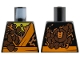 Part No: 973pb3128  Name: Torso Breaking Rocks and Orange Sash Pattern (Earth Ninja)