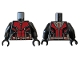 Part No: 973pb3224c01  Name: Torso Ant-Man Dark Red Body Suit with Silver Trim Pattern / Black Arms / Black Hands