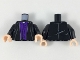 Part No: 973pb3315c01  Name: Torso Robe over Dark Purple Vest with 7 Buttons Pattern / Black Arms / Light Nougat Hands