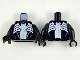 Part No: 973pb3473c01  Name: Torso Spider-Man Dark Bluish Gray Muscles Outline with White Wide Spider Front and Back Pattern (Venom) / Black Arms / Black Hands