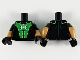 Part No: 973pb3740c01  Name: Torso Bright Green Panels, Green Lantern Logo Pattern / Medium Nougat Arms with Black and Bright Green Short Sleeves Pattern / Black Hands