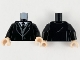 Part No: 973pb4025c01  Name: Torso Coat and Tie, White Shirt and Dark Bluish Gray Vest Pattern / Black Arms / Light Nougat Hands