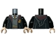 Part No: 973pb4303c01  Name: Torso Hogwarts Robe Open with Gryffindor Crest, Sweater, Shirt and Tie Pattern / Black Arms / Light Nougat Hands