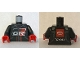 Part No: 973pb4326c01  Name: Torso Racing Suit with White 'GR' on Front and Toyota Logo on Back Pattern / Black Arms / Red Hands