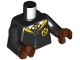 Part No: 973pb4370c02  Name: Torso Hogwarts Robe Clasped with Hufflepuff Crest, Sweater, Shirt and Tie Pattern / Black Arms / Reddish Brown Hands