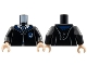 Part No: 973pb4374c01  Name: Torso Hogwarts Robe Clasped with Ravenclaw Crest, Sweater, Shirt and Tie Pattern / Black Arms / Light Nougat Hands