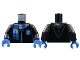 Part No: 973pb4512c01  Name: Torso Hogwarts Robe Clasped with Ravenclaw Shield and Scarf Pattern / Black Arms / Blue Hands