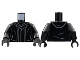 Part No: 973pb4725c01  Name: Torso Jacket with Hood, Silver Zipper, Dark Bluish Gray Collar, Hem, and Pocket Outlines Pattern / Black Arms / Black Hands