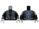 Part No: 973pb4815c01  Name: Torso Armor, Sand Blue and Dark Bluish Gray Panels, Gold Down Middle Pattern / Black Arms / Light Bluish Gray Hands