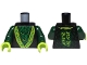 Part No: 973pb5243c01  Name: Torso Robe with Lime Trim over Dark Green Undershirt with Spirit Eyes and Green Wisps Pattern / Dark Green Arms / Lime Hands