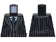 Part No: 973pb5727  Name: Torso Suit Jacket Open with Dark Bluish Gray Pinstripes over Vest with Buttons and White Shirt, Dark Blue Tie Pattern