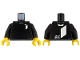 Part No: 973pb6137c01  Name: Torso Sweater with Dark Bluish Gray Trim and White LEGO Ideas Logo Pattern / Black Arms / Yellow Hands
