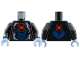 Part No: 973pb6278c01  Name: Torso Red Spider in Circle, Metallic Light Blue and White Electricity, Dark Blue Armor Panels Pattern / Black Arms with Metallic Light Blue and White Electricity Pattern / Bright Light Blue Hands