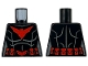 Part No: 973pb6308  Name: Torso Female with Red Bat Logo and Utility Belt, Vertical Seam Lines on Front and Back Pattern / Black Arms / Red Hands