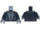 Part No: 973pb6463c01  Name: Torso Robe Dark Bluish Gray Panels with Ties, Silver Buttons and Trim, Circle Belt Buckle Pattern / Black Arms / Dark Bluish Gray Hands