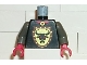 Part No: 973px120c01  Name: Torso Castle Knights Kingdom Bull's Head on Brown Shield Pattern / Dark Gray Arms / Red Hands