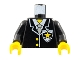 Part No: 973px20c01  Name: Torso Police Suit with Yellow Star Badge Pattern / Black Arms / Yellow Hands
