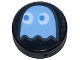 Lot ID: 397864445  Part No: 98138pb374  Name: Tile, Round 1 x 1 with Medium Blue PAC-MAN Ghost with Blue Eyes Pattern (Inky)