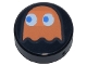Lot ID: 411233780  Part No: 98138pb375  Name: Tile, Round 1 x 1 with Orange PAC-MAN Ghost with Blue Eyes Pattern (Clyde)