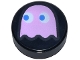 Lot ID: 356211853  Part No: 98138pb376  Name: Tile, Round 1 x 1 with Bright Pink PAC-MAN Ghost with Blue Eyes Pattern (Pinky)