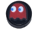 Lot ID: 386948851  Part No: 98138pb377  Name: Tile, Round 1 x 1 with Red PAC-MAN Ghost with Blue Eyes Pattern (Blinky)