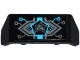 Part No: 98834pb04  Name: Vehicle, Spoiler with Bar Handle with Silver and Medium Azure Circuitry, Ultra Agents Logo Horizontal Pattern (Sticker) - Set 70167