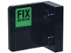 Part No: 99207pb007L  Name: Bracket 1 x 2 - 2 x 2 Inverted with 'FIX NETWORK' Logo on Bright Green Background Pattern Model Left Side (Sticker) - Set 77247