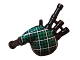 Lot ID: 404951791  Part No: 99252pb01  Name: Minifigure, Utensil Musical Instrument, Bagpipes with Green and White Tartan Pattern