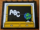 Part No: BA015pb01  Name: Stickered Assembly 6 x 1 x 4 with Classroom Blackboard and ABC Pattern (Sticker) - Set 3645 - 4 Brick 1 x 6