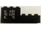 Part No: BA060pb01L  Name: Stickered Assembly 6 x 2 x 2 with 'G. 45t', 'W. 2,8t', 'K. 1t' on Transparent Background Pattern Left (Sticker) - Set 7715 - 1 Brick 2 x 3, 1 Brick 1 x 6