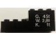 Part No: BA060pb01R  Name: Stickered Assembly 6 x 2 x 2 with 'G. 45t', 'W. 2,8t', 'K. 1t' on Transparent Background Pattern Right (Sticker) - Set 7715 - 1 Brick 2 x 3, 1 Brick 1 x 6