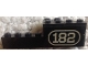 Part No: BA193pb01R  Name: Stickered Assembly 8 x 2 x 2 with White Number 182 with Border on Black Background Pattern Model Right Side (Sticker) - Set 182 - 1 Brick 1 x 2, 1 Brick 1 x 8, 1 Brick 2 x 2