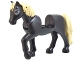 Part No: bb1279c01pb08  Name: Horse with 2 x 2 Cutout and Movable Neck with Molded Tan Tail and Mane, Printed Dark Bluish Gray Eye Patches Pattern