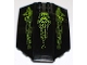 Part No: x224pb011  Name: Windscreen 8 x 6 x 2 Curved with Lime Lines and Atlantis Logo Pattern (Stickers) - Set 8061