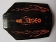 Part No: x224pb014  Name: Windscreen 8 x 6 x 2 Curved with Orange Lines and Atlantis Logo Pattern (Stickers) - Set 8076