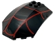 Part No: x224pb044 Name: Windscreen 8 x 6 x 2 Curved Sloped Sides with Red Spider Web 2 Vertical Lines Pattern Part No: x224pb044 Name: Windscreen 8 x 6 x 2 Curved Sloped Sides with Red Spider Web 2 Vertical Lines Pattern