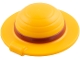 Part No: 112531pb01  Name: Minifigure, Headgear Straw Hat with Bar Handle with Molded Dark Red Band Pattern