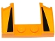 Part No: 11291pb02  Name: Wedge 3 x 4 x 2/3 Curved with Cutout with 2 Black Triangles on Bright Light Orange Background Pattern (Stickers) - Set 75909