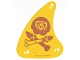 Part No: 113952  Name: Cloth Sail Triangular 8 x 10 with Dark Orange Kakamora Head and Crossed Spears with Reddish Brown Outline Pattern