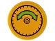 Part No: 14769pb0335  Name: Tile, Round 2 x 2 with Bottom Stud Holder with Lime Curved Arrow Double and Rivet Pattern (Sticker) - Set 76059