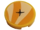 Part No: 14769pb0414  Name: Tile, Round 2 x 2 with Bottom Stud Holder with Bright Light Orange Cushion and Black Button Pattern (Sticker) - Set 41444